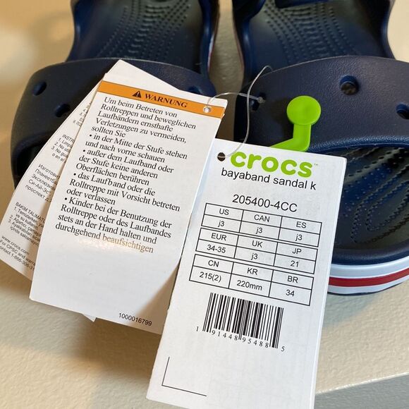 Crocs  Bayaband Clog Sandals Blue Size 3 - Picture 7 of 8